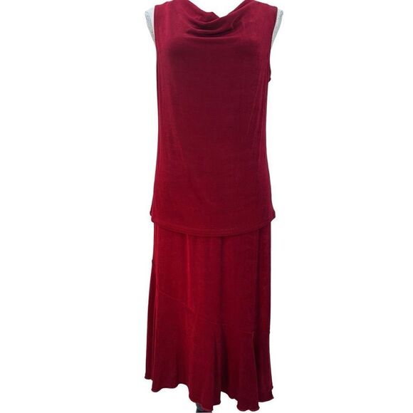 Cittknit Red sleeveless   top with midi skirt - Picture 9 of 14